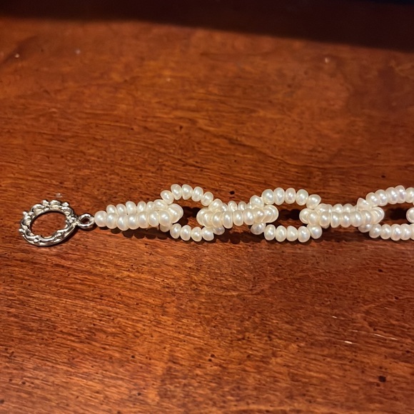 Ross Simons Sterling Silver Cultured Freshwater Pearl Link Bracelet - Picture 5 of 8